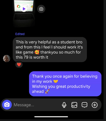 Student review saying the tracker is helpful and worth it